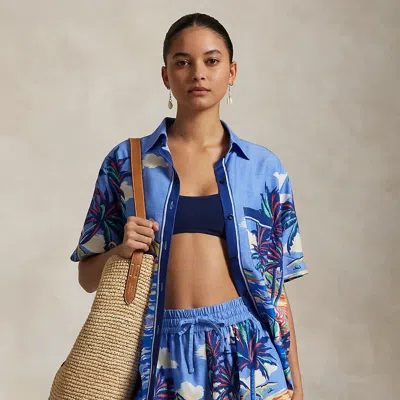 Polo Ralph Lauren Graphic Shirt & Short Cover-up Set In Multi