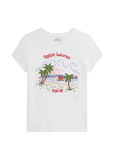 Polo Ralph Lauren Kids' Graphic T-shirt In White
