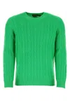 Polo Ralph Lauren Ralph Lauren Green Braided Cotton Sweater