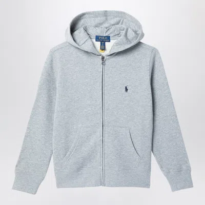 Polo Ralph Lauren Grey Cotton Blend Sweatshirt With Zip In Blue