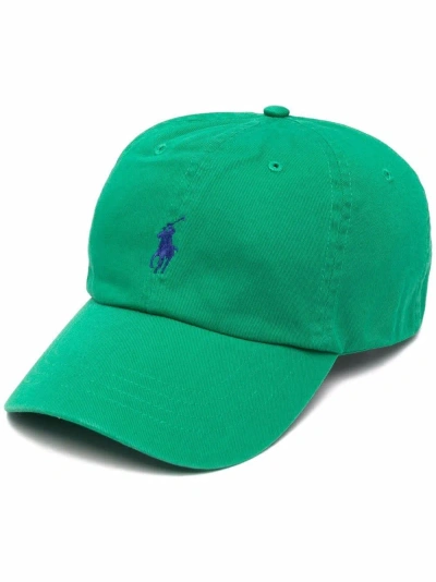 Polo Ralph Lauren Green Baseball Cap With Contrasting Pony In Verde