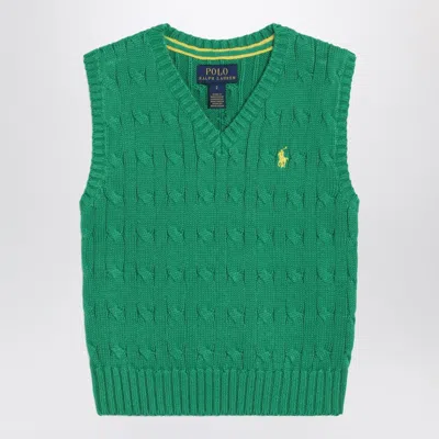 Polo Ralph Lauren Green Cable-knit Cotton Vest