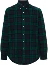 Polo Ralph Lauren Button-down Collar Logo-embroidered Checked Brushed-cotton Oxford Shirt In Green