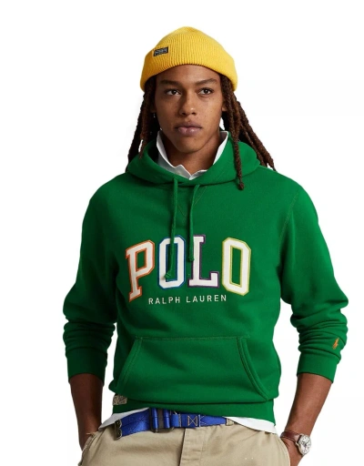 Pre-owned Polo Ralph Lauren Green Colorful Polo Logo Fleece Hoodie Sweatshirt