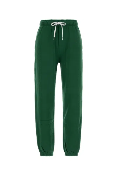 Polo Ralph Lauren Cotton Blend Joggers Featuring Elastic Cuffs And Waistband In Green