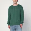 Polo Ralph Lauren Cable Knit Logo Sweater In Green