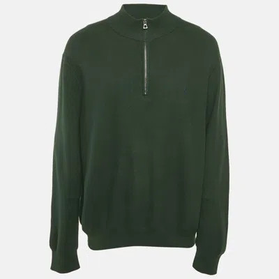 Pre-owned Polo Ralph Lauren Green Cotton Knit Half Zip Sweatshirt Xxl