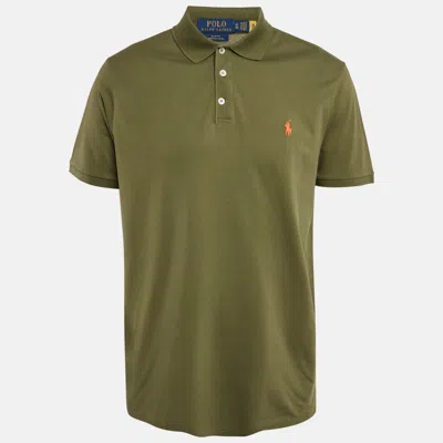 Pre-owned Polo Ralph Lauren Green Cotton Pique Slim Fit Polo T-shirt Xl