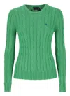 Polo Ralph Lauren Green Cotton Sweater With Pony In Green