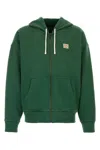 Polo Ralph Lauren Cotton Hoodie With Front Pockets And Ribbed Cuffs In Green