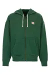 Polo Ralph Lauren Cotton Hoodie With Front Pockets And Ribbed Cuffs In Green