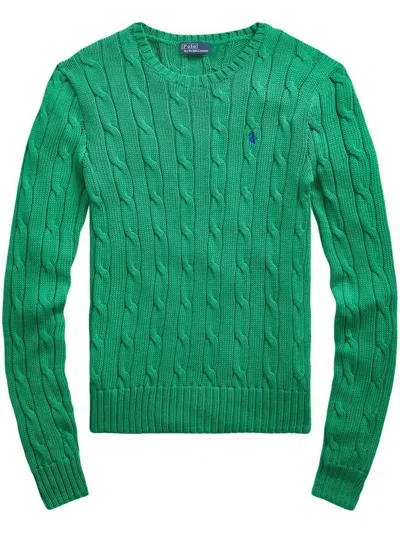 Polo Ralph Lauren Green Crewneck Polo With Woven Pattern