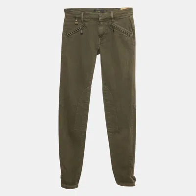 Pre-owned Polo Ralph Lauren Green Denim Whitlyn Jod Jeans S/waist 25"