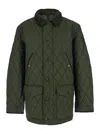 Polo Ralph Lauren Green Jacket With Corduroy Collar And Logo Patch On The Sleeve In Cotton Man In Green