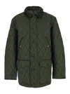 Polo Ralph Lauren Green Jacket With Corduroy Collar And Logo Patch On The Sleeve In Cotton Man In Green