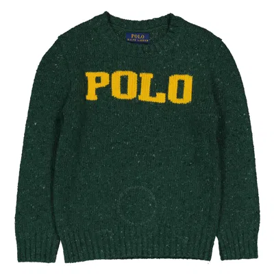 Polo Ralph Lauren Green Logo Intarsia-knit Wool-blend Sweater