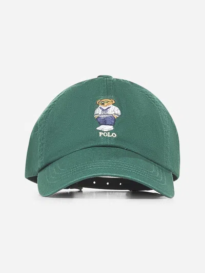 POLO RALPH LAUREN GREEN TWILL POLO BEAR CAP