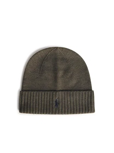 Polo Ralph Lauren Green Wool Beanie In Neutral