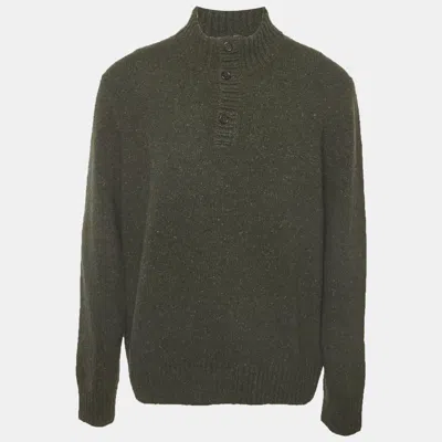 Pre-owned Polo Ralph Lauren Green Wool Blend Long Sleeve Sweater Xl