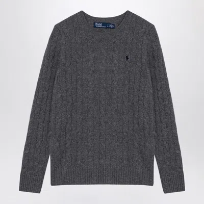 Polo Ralph Lauren Grey And Cable Jumper In Green