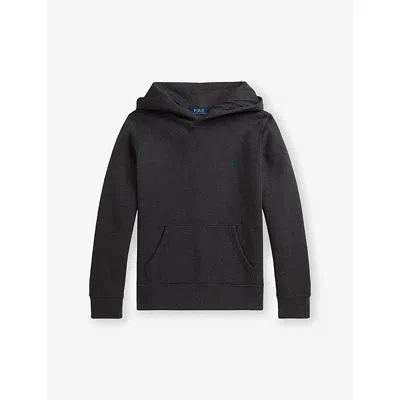 Polo Ralph Lauren Kids' Grey Boys' Logo-embroidered Cotton-blend Hoody In Gray