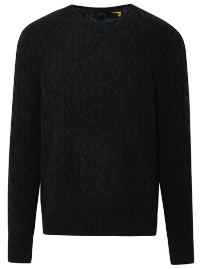 Polo Ralph Lauren Grey Cashmere Blend Sweater In Gray