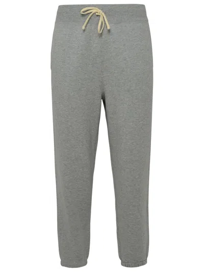 Polo Ralph Lauren Grey Cotton Blend Sporty Pants In Gray