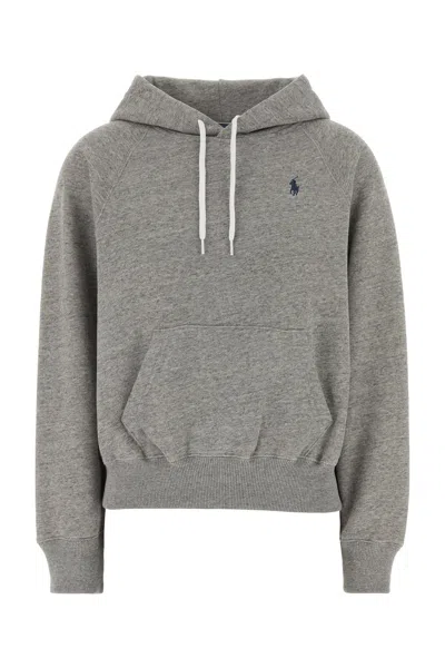 Polo Ralph Lauren Grey Cotton Blend Sweatshirt In Gray