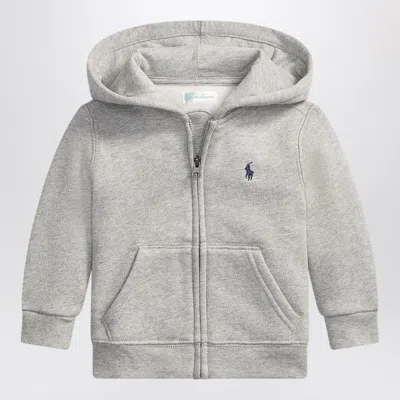 Polo Ralph Lauren Kids' Grey Cotton Blend Zip Sweatshirt In Green