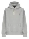 Polo Ralph Lauren Grey Cotton Hoodie With Contrasting Embroidered Logo In Multi