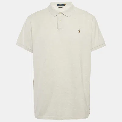 Pre-owned Polo Ralph Lauren Grey Cotton Pique Slim Fit Polo T-shirt Xxl
