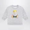 Polo Ralph Lauren Grey Cotton Polo Bear Sweatshirt In Gray