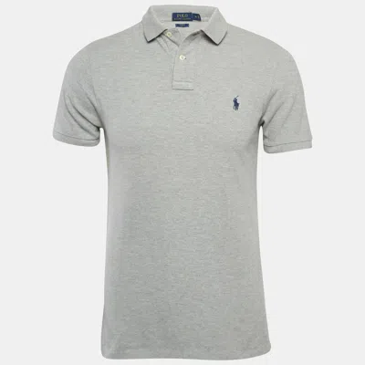 Pre-owned Polo Ralph Lauren Grey Cotton Slim Film Polo T-shirt M