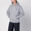 Polo Ralph Lauren Grey Cotton Hoodie With Contrasting Embroidered Logo In Gray
