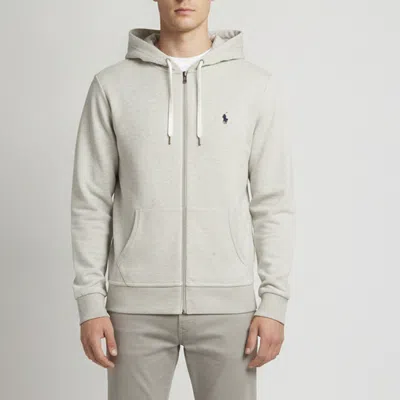 Pre-owned Polo Ralph Lauren Grey Jersey Zip Up Drawstring Hoodie S