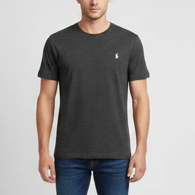 Pre-owned Polo Ralph Lauren Grey Logo Embroidered Jersey T-shirt M