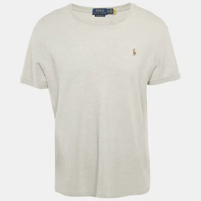 Pre-owned Polo Ralph Lauren Grey Mélange Cotton Custom Slim Fit T-shirt Xl In Gray