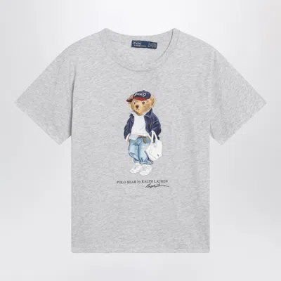 Polo Ralph Lauren Grey Polo Bear Cotton T-shirt In White