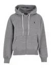 Polo Ralph Lauren Grey Sweatshirt With Drawstring Hood And Pony Embroidery On The Front In Cotton Blend Woman In Gray