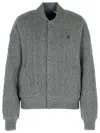 Polo Ralph Lauren Grey Wool And Cashmere Bomber Jacket In Gray