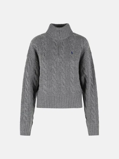 Polo Ralph Lauren Grey Wool And Cashmere Sweater In Gray