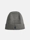 Polo Ralph Lauren Grey Wool Beanie In Grey
