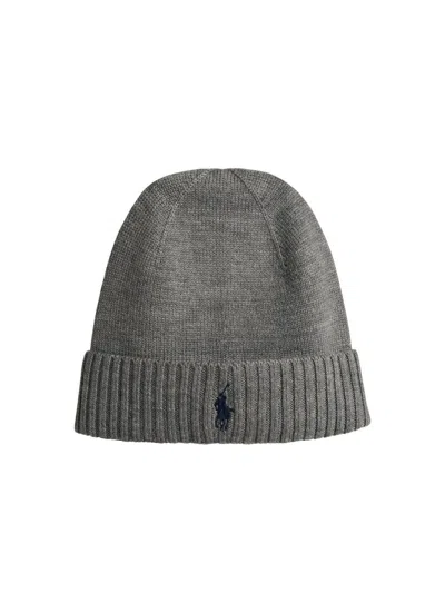 Polo Ralph Lauren Grey Wool Beanie In Gray