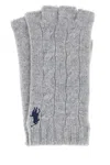 Polo Ralph Lauren Wool Cashmere Classic Cable Fingerless Glove In Gray