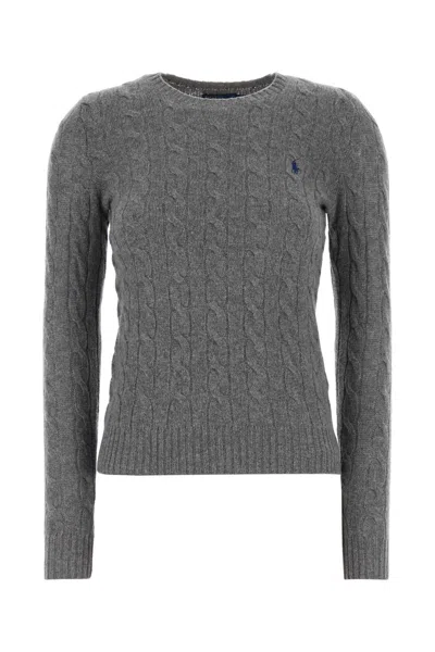 Polo Ralph Lauren Grey Wool Blend Sweater In Gray