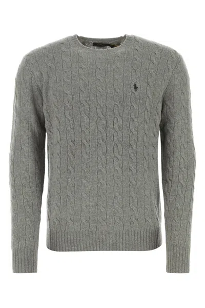 POLO RALPH LAUREN GREY WOOL BLEND SWEATER