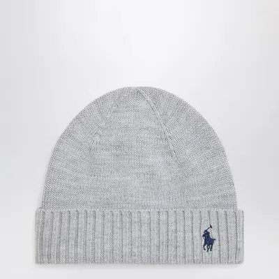 POLO RALPH LAUREN GREY WOOL HAT WITH LOGO