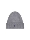 Polo Ralph Lauren Grey Wool Pony Beanie In Gray
