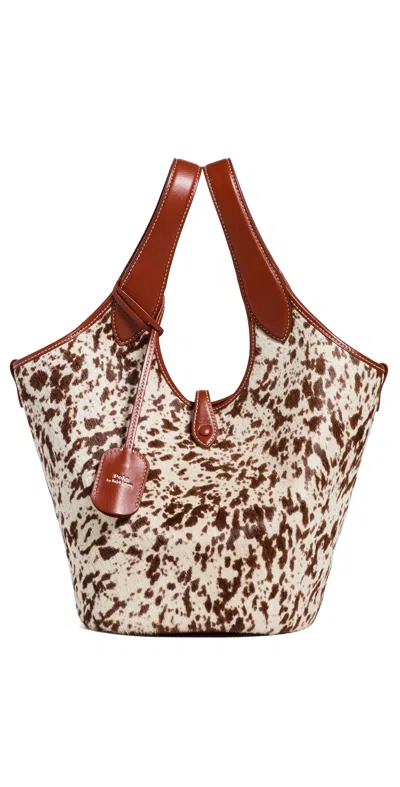 Polo Ralph Lauren Haircalf Medium Tote Spotted Brown Multi