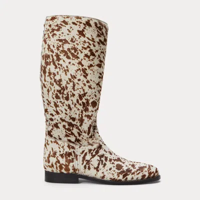 Polo Ralph Lauren Haircalf Tall Boot In Spotted Brown Multi